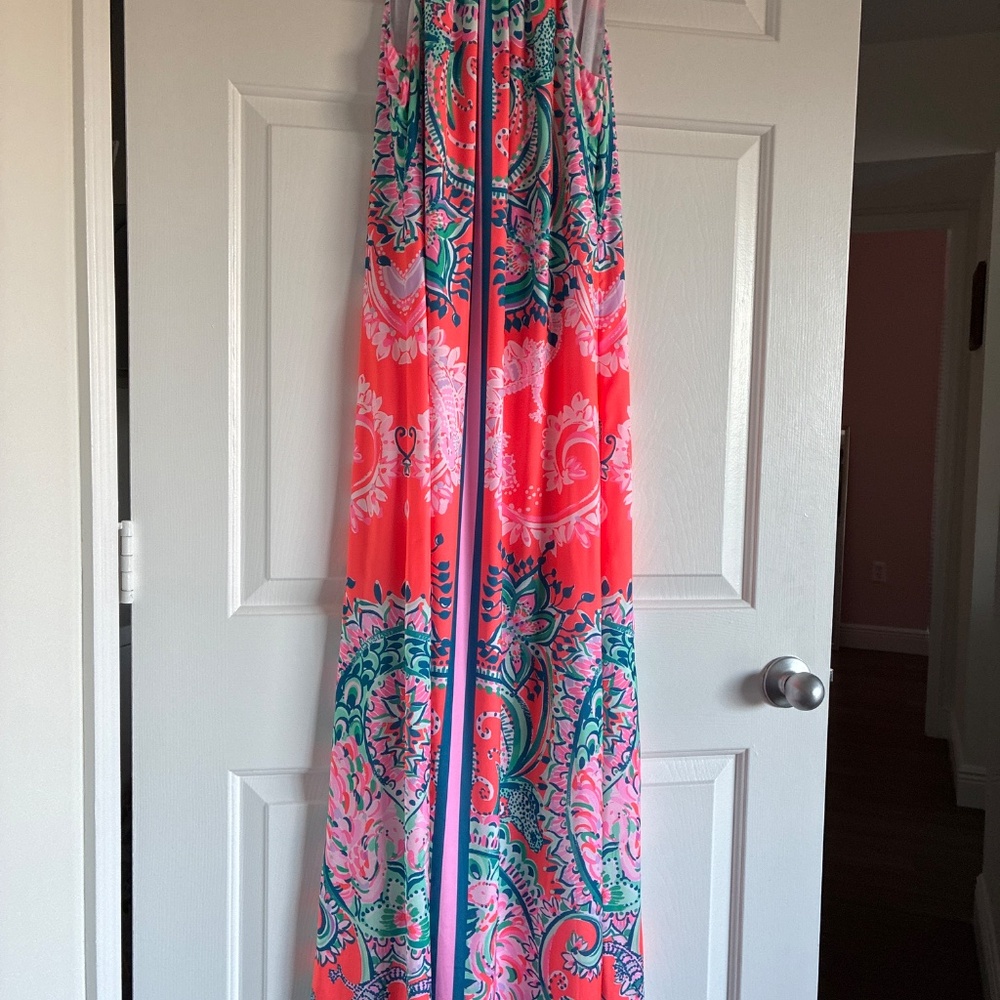NWOT Lilly Pulitzer Hollyn maxi dress in Tangerine Dream M 8 - Picture 2 of 7